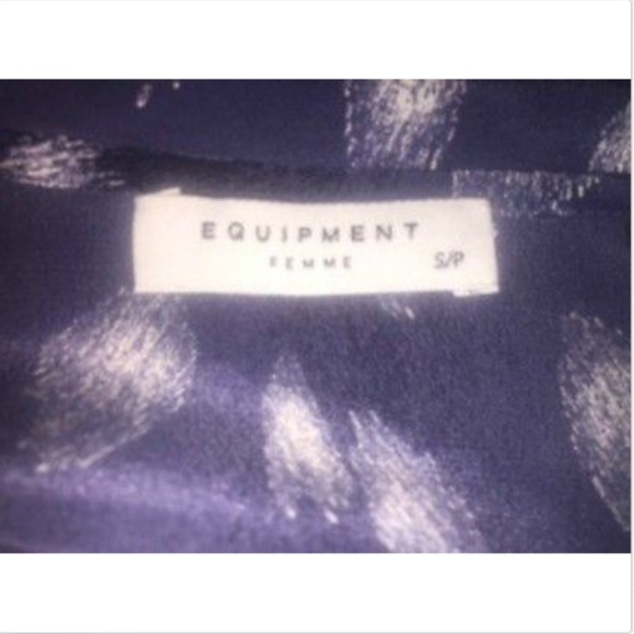 EQUIPMENT Silk Blue White Abstract Blouse SZ S/P - Picture 4 of 4